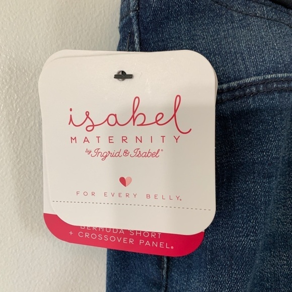 Isabel maternity Bermuda denim shorts w/ stretch - Picture 3 of 6